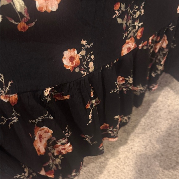 Wallflower Black Floral Slip Maxi with Pink and Cream Roses - Picture 3 of 5